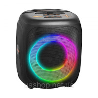 Vevor 316328 Караоке-машина, 15 Вт, портативна Bluetooth-колонка 10 см з 2 мікрофонами, світлодіодний підсвічування, функція TWS,