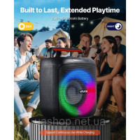 Vevor 316329 Караоке-машина, 30 Вт, портативна 6-дюймова Bluetooth-колонка з 2 бездротовими мікрофонами, світлодіодний Vevor 316329 Караоке-машина, 30 Вт, портативна 6-дюймова Bluetooth-колонка з 2 бездротовими мікрофонами, світлодіодний