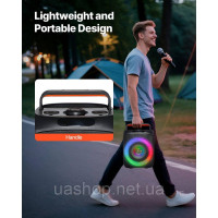 Vevor 316329 Караоке-машина, 30 Вт, портативна 6-дюймова Bluetooth-колонка з 2 бездротовими мікрофонами, світлодіодний Vevor 316329 Караоке-машина, 30 Вт, портативна 6-дюймова Bluetooth-колонка з 2 бездротовими мікрофонами, світлодіодний