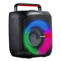 Vevor 316329 Караоке-машина, 30 Вт, портативна 6-дюймова Bluetooth-колонка з 2 бездротовими мікрофонами, світлодіодний Vevor 316329 Караоке-машина, 30 Вт, портативна 6-дюймова Bluetooth-колонка з 2 бездротовими мікрофонами, світлодіодний