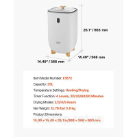 Vevor 315457 Рушникосушка 35 л Відро LED Екран Рушникосушка Білий Таймер