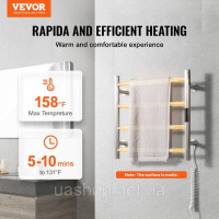 Vevor 315459 Рушникосушка Рушникосушка настінна рушникосушка 4 рейки Vevor 315459 Рушникосушка Рушникосушка настінна рушникосушка 4 рейки