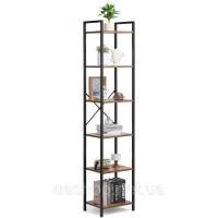 Vevor 314801 Rustic Bookcase Standregal Storage Retail Metal 6 Шари 30x40x187см