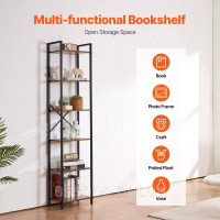 Vevor 314801 Rustic Bookcase Standregal Storage Retail Metal 6 Шари 30x40x187см