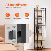 Vevor 314801 Rustic Bookcase Standregal Storage Retail Metal 6 Шари 30x40x187см