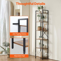 Vevor 314801 Rustic Bookcase Standregal Storage Retail Metal 6 Шари 30x40x187см