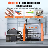 Vevor 316443 Електрична машина для зачистки кабелів φ1,5-25мм Cable Stripper 60W 7 каналів для зачистки Лезо з пружинної сталі