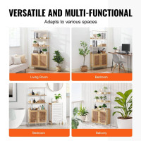 Vevor 314810 Книжкова шафа з ротанга з 2 дверцятами, окремостояча відкрита книжкова полиця, полиця для зберігання, полиця для Vevor 314810 Книжкова шафа з ротанга з 2 дверцятами, окремостояча відкрита книжкова полиця, полиця для зберігання, полиця для