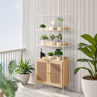 Vevor 314810 Книжкова шафа з ротанга з 2 дверцятами, окремостояча відкрита книжкова полиця, полиця для зберігання, полиця для Vevor 314810 Книжкова шафа з ротанга з 2 дверцятами, окремостояча відкрита книжкова полиця, полиця для зберігання, полиця для