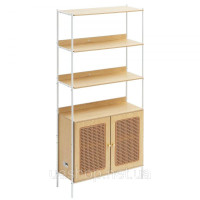 Vevor 314810 Книжкова шафа з ротанга з 2 дверцятами, окремостояча відкрита книжкова полиця, полиця для зберігання, полиця для Vevor 314810 Книжкова шафа з ротанга з 2 дверцятами, окремостояча відкрита книжкова полиця, полиця для зберігання, полиця для