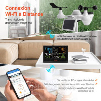 Vevor 316451 Професійна WiFi метеостанція 7 в 1, сонячна метеостанція, дисплей 190,5 мм (7,5 дюйма), дальність передачі 150 м, Vevor 316451 Професійна WiFi метеостанція 7 в 1, сонячна метеостанція, дисплей 190,5 мм (7,5 дюйма), дальність передачі 150 м,