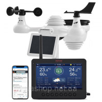 Vevor 316453 Метеостанція 7-в-1 Wi-Fi 186 мм (7 дюймів) TFT-дисплей Бездротовий зовнішній датчик IPX6