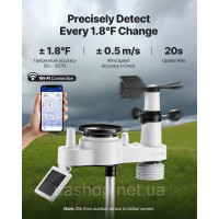 Vevor 316456 Метеостанція 7-в-1 з WiFi та додатком, 7,5-дюймовим VA-дисплеєм, датчиком зовнішньої температури на сонячній енергії, Vevor 316456 Метеостанція 7-в-1 з WiFi та додатком, 7,5-дюймовим VA-дисплеєм, датчиком зовнішньої температури на сонячній енергії,