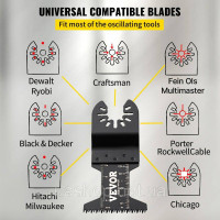 Vevor 318372 50x Saw Blades Oscillating Accessories Set HCS+Stainless Steel Multitool Segment Saw Blade 1-3/4 дюйма 1-3/8 дюйма