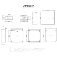 Vevor 316476 Розподільна шафа NEMA промислова, 40 x 40 x 15 см Сталева розподільна шафа NEMA 4X, водонепроникна та пилонепроникна