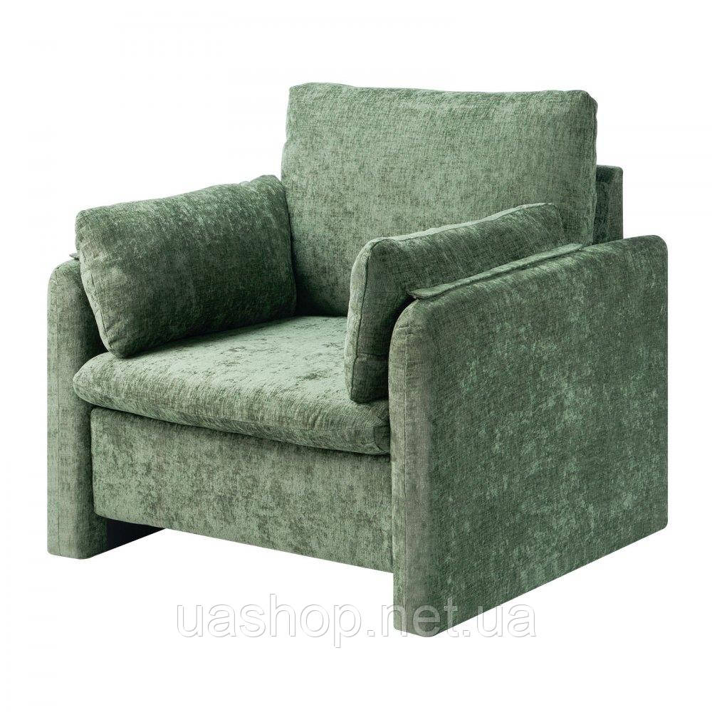 Vevor 314846 Крісло Green Accent, сучасне м'яке крісло для відпочинку з підлокітниками, тканинне крісло з товстою подушкою та