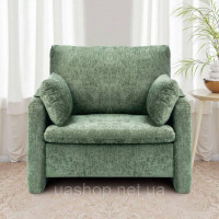 Vevor 314846 Крісло Green Accent, сучасне м'яке крісло для відпочинку з підлокітниками, тканинне крісло з товстою подушкою та