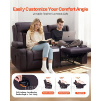 Vevor 314849 Регульований диван-реклайнер Loveseat з центральною консоллю, шкіряний диван-реклайнер зі штучної шкіри з Vevor 314849 Регульований диван-реклайнер Loveseat з центральною консоллю, шкіряний диван-реклайнер зі штучної шкіри з