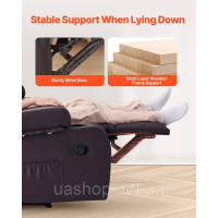 Vevor 314849 Регульований диван-реклайнер Loveseat з центральною консоллю, шкіряний диван-реклайнер зі штучної шкіри з Vevor 314849 Регульований диван-реклайнер Loveseat з центральною консоллю, шкіряний диван-реклайнер зі штучної шкіри з