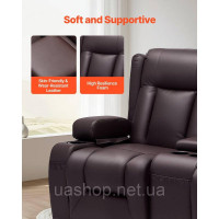 Vevor 314849 Регульований диван-реклайнер Loveseat з центральною консоллю, шкіряний диван-реклайнер зі штучної шкіри з Vevor 314849 Регульований диван-реклайнер Loveseat з центральною консоллю, шкіряний диван-реклайнер зі штучної шкіри з