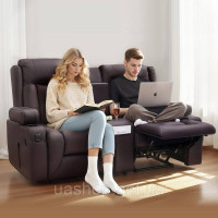 Vevor 314849 Регульований диван-реклайнер Loveseat з центральною консоллю, шкіряний диван-реклайнер зі штучної шкіри з Vevor 314849 Регульований диван-реклайнер Loveseat з центральною консоллю, шкіряний диван-реклайнер зі штучної шкіри з
