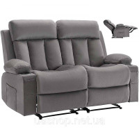Vevor 314850 Крісло-реклайнер Loveseat, електричне крісло-реклайнер з функцією підігріву та масажу, оксамитове масажне крісло з