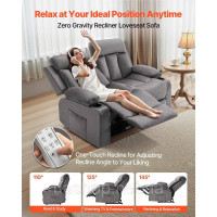 Vevor 314850 Крісло-реклайнер Loveseat, електричне крісло-реклайнер з функцією підігріву та масажу, оксамитове масажне крісло з