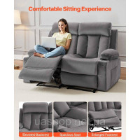 Vevor 314850 Крісло-реклайнер Loveseat, електричне крісло-реклайнер з функцією підігріву та масажу, оксамитове масажне крісло з