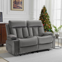 Vevor 314850 Крісло-реклайнер Loveseat, електричне крісло-реклайнер з функцією підігріву та масажу, оксамитове масажне крісло з