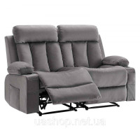 Vevor 314850 Крісло-реклайнер Loveseat, електричне крісло-реклайнер з функцією підігріву та масажу, оксамитове масажне крісло з