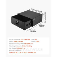 Vevor 316497 Стійка 4U, 22,68 кг, серверна шафа з замком, висувна шухляда з отворами для замка та прокладання кабелів, для