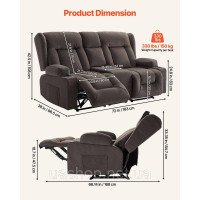 Vevor 314852 Розкладний диван Loveseat, електричний розкладний диван з функцією підігріву та масажу, масажне крісло з центральним Vevor 314852 Розкладний диван Loveseat, електричний розкладний диван з функцією підігріву та масажу, масажне крісло з центральним