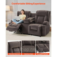Vevor 314852 Розкладний диван Loveseat, електричний розкладний диван з функцією підігріву та масажу, масажне крісло з центральним Vevor 314852 Розкладний диван Loveseat, електричний розкладний диван з функцією підігріву та масажу, масажне крісло з центральним