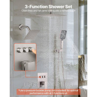 Vevor 315526 Душовий комплект з душовою системою Rain Shower 12 дюймів / настінною лійкою 6 дюймів / ручним душем 4-в-1,