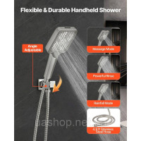 Vevor 315526 Душовий комплект з душовою системою Rain Shower 12 дюймів / настінною лійкою 6 дюймів / ручним душем 4-в-1,