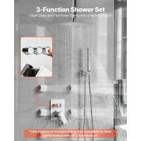 Vevor 315527 Душова система з душовою системою Rain Shower 10 дюймів / 6 душових лійок / ручний душ 2-в-1, поворотна система
