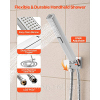Vevor 315527 Душова система з душовою системою Rain Shower 10 дюймів / 6 душових лійок / ручний душ 2-в-1, поворотна система