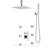 Vevor 315527 Душова система з душовою системою Rain Shower 10 дюймів / 6 душових лійок / ручний душ 2-в-1, поворотна система