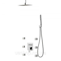 Vevor 315527 Душова система з душовою системою Rain Shower 10 дюймів / 6 душових лійок / ручний душ 2-в-1, поворотна система
