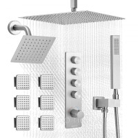 Vevor 315528 Душова система з душовою системою Rain Shower 16 дюймів / настінною лійкою 6 дюймів / ручним душем / душем для тіла 6