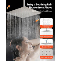 Vevor 315528 Душова система з душовою системою Rain Shower 16 дюймів / настінною лійкою 6 дюймів / ручним душем / душем для тіла 6