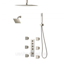 Vevor 315528 Душова система з душовою системою Rain Shower 16 дюймів / настінною лійкою 6 дюймів / ручним душем / душем для тіла 6