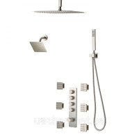 Vevor 315528 Душова система з душовою системою Rain Shower 16 дюймів / настінною лійкою 6 дюймів / ручним душем / душем для тіла 6