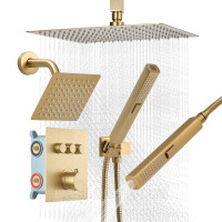 Vevor 315529 Душовий комплект з душовою системою Rain Shower 12 дюймів / настінною лійкою 6 дюймів / ручним душем 2-в-1,
