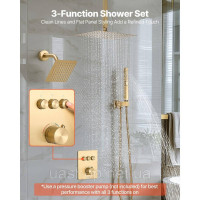 Vevor 315529 Душовий комплект з душовою системою Rain Shower 12 дюймів / настінною лійкою 6 дюймів / ручним душем 2-в-1, Vevor 315529 Душовий комплект з душовою системою Rain Shower 12 дюймів / настінною лійкою 6 дюймів / ручним душем 2-в-1,