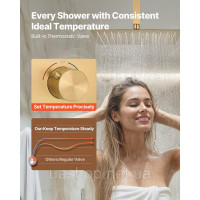 Vevor 315529 Душовий комплект з душовою системою Rain Shower 12 дюймів / настінною лійкою 6 дюймів / ручним душем 2-в-1, Vevor 315529 Душовий комплект з душовою системою Rain Shower 12 дюймів / настінною лійкою 6 дюймів / ручним душем 2-в-1,
