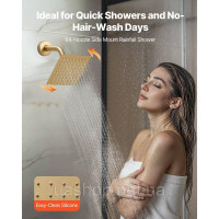 Vevor 315529 Душовий комплект з душовою системою Rain Shower 12 дюймів / настінною лійкою 6 дюймів / ручним душем 2-в-1, Vevor 315529 Душовий комплект з душовою системою Rain Shower 12 дюймів / настінною лійкою 6 дюймів / ручним душем 2-в-1,