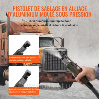 Vevor 318446 Піскоструминна машина, 40 л Піскоструминна машина, 60-125 PSI Мобільний піскоструминний апарат з аксесуарами,