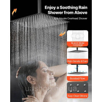 Vevor 315534 Душова система з душовою системою Rain 16 дюймів / 6 душових головок / ручний душ 2-в-1, поворотна лійка дощу (3