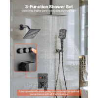 Vevor 315535 Душова система з душовою системою Rain Shower 12 дюймів / настінною лійкою 6 дюймів / ручним душем 4-в-1, поворотною